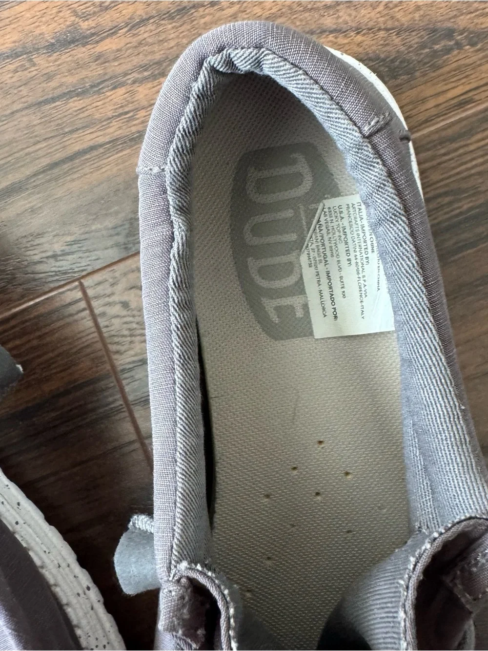 Hey Dude Wally Slub Slip-On Shoes Size 9 Grey